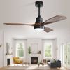 OAKORY 122cm Smart Ceiling Fan 4000 CFM LED Voice App Remote Black Walnut