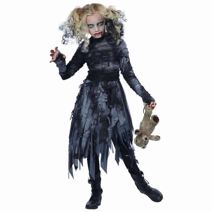 Zombie Girl Rotten Horror Ghoul Ghost Halloween Child Girls Costume XL