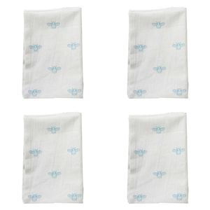 4PK LVD Cotton Stonewash 45cm Square Table Napkin - Bee Blue