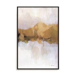 Artey | Golden Abstract - Framed Canvas - Black Frame - 80 x 120cm