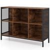 Costway 6 Cube Bookcase 110cm Wide Bookshelf Shelf Industrial Metal
