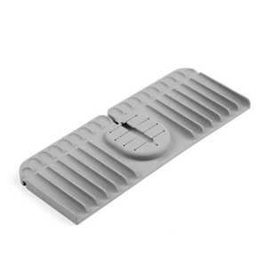 Progressive Silicone Sink Mat With Splash Guard Foldable Backsplash Protection