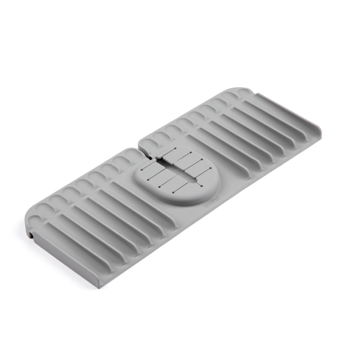 Progressive Silicone Sink Mat With Splash Guard Foldable Backsplash Protection