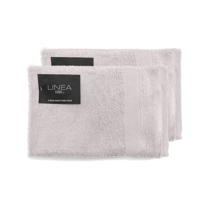 4pc Linea Home Bathroom Hand Towel Pack 500gsm Stone