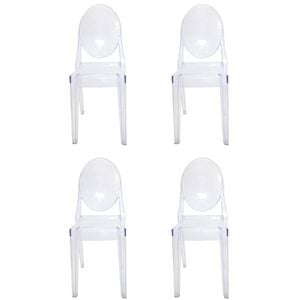 Sk Designer Living | Pack Of 4 | Replica Philippe Starck Louis Ghost Victoria Chair | Clear
