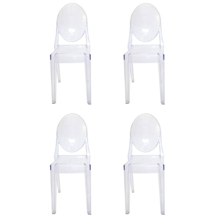 Sk Designer Living | Pack Of 4 | Replica Philippe Starck Louis Ghost Victoria Chair | Clear