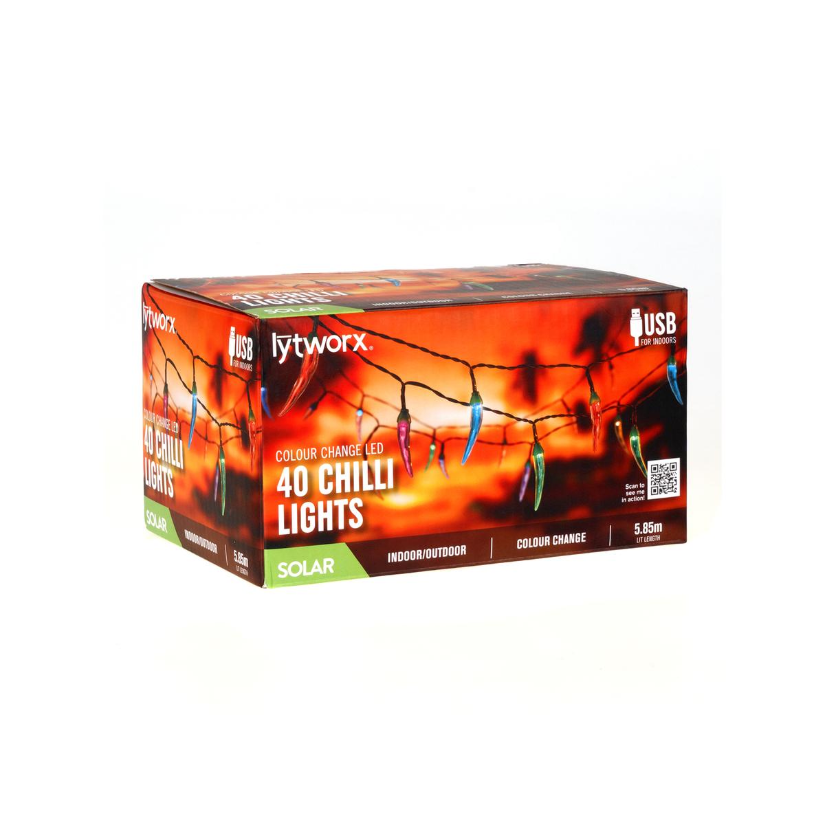 Lytworx Solar USB Colour Change Chilli Lights - 40 Pack - Bunnings ...