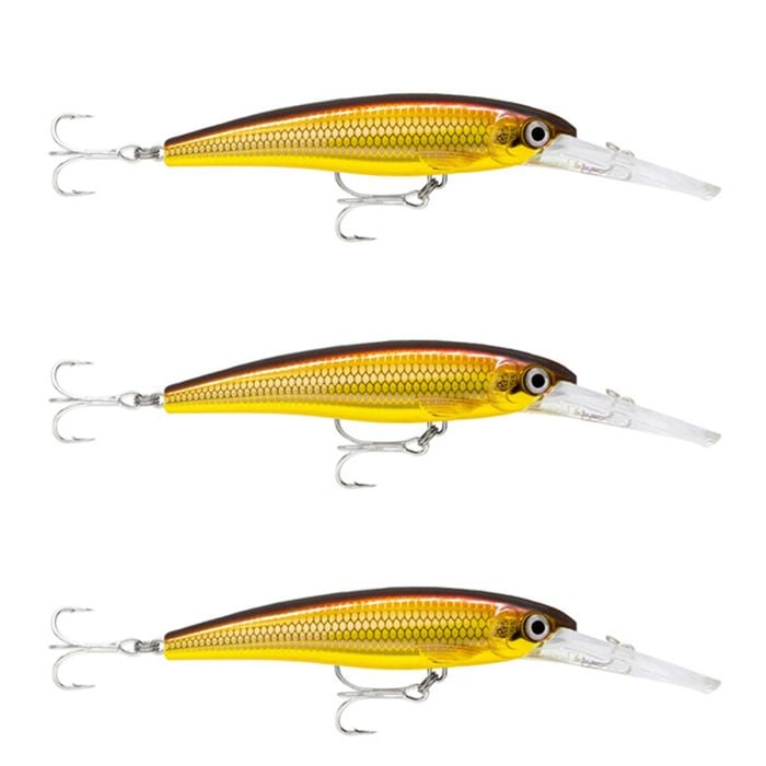 3x Rapala 11cm Saltwater X Rap Deep Hardbody Fishing Lures - Golden Alb