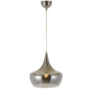 Telbix Landy Vintage Pendant Hanging Lamp Light Glass Nickel Smoke