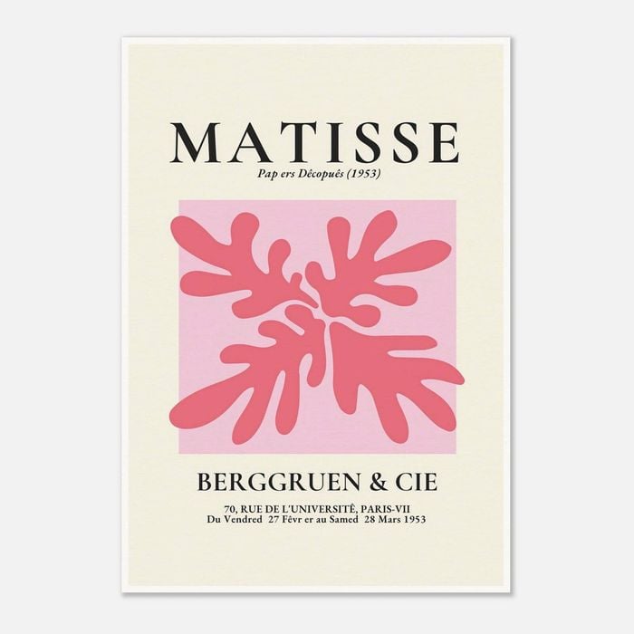 Galrie Henri Matisse Vintage Art Print Exhibition at Berggruen & Cie (Pink II), Poster Only, A0 84 x 119cm (33 X 47inch)
