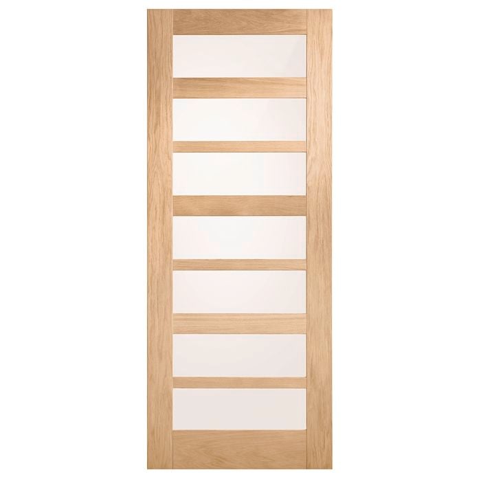 Corinthian Moda Translucent Glass White Oak Internal Door AMODG11 - 920mm x 2340mm x 35mm