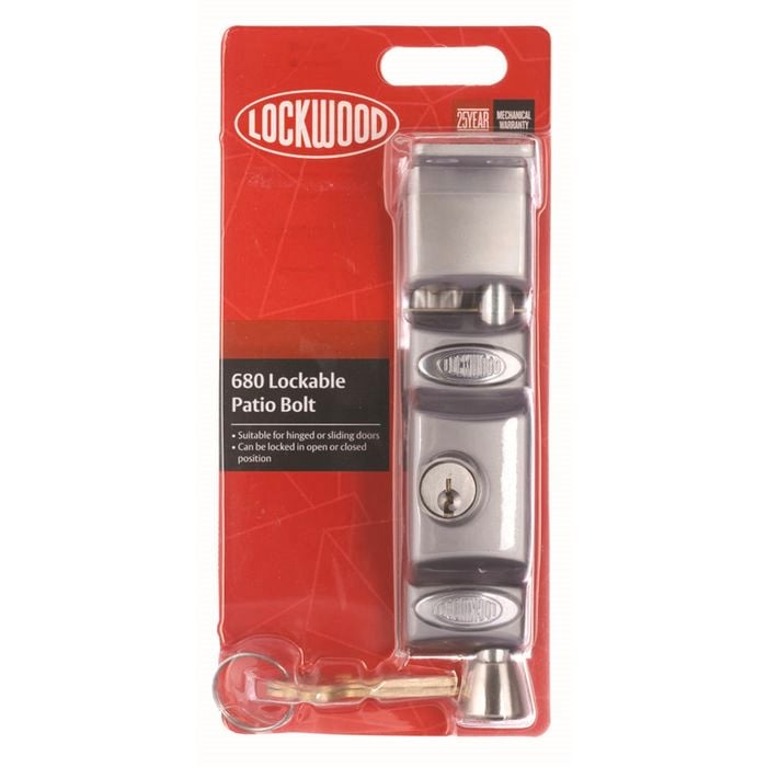 Lockwood Satin Chrome 680 Patio Bolt