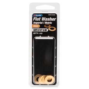 Zenith 5/16" M8 Solid Brass Flat Washer - 10 Pack
