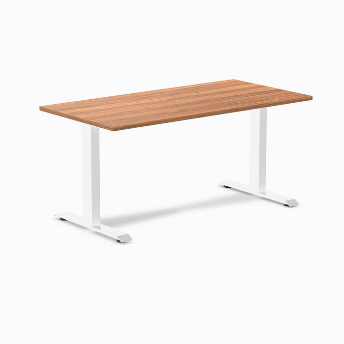 Desky Fixed Height Melamine Office Desk White Frame 150cm