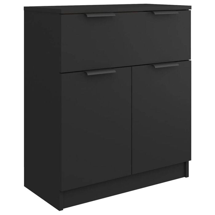 vidaXL Sideboard Black Engineered Wood Storage Console Cabinet Home Organiser