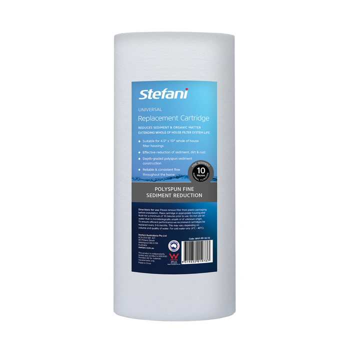 Stefani 10 Micron 4.5 x 10" Polyspun Sediment Whole Of House Replacement Water Filter Cartridge