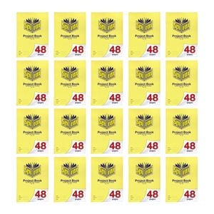 20x Spirax 142 Project Book A4 48 Pages 18mm Dotted Thirds Notebook Yellow