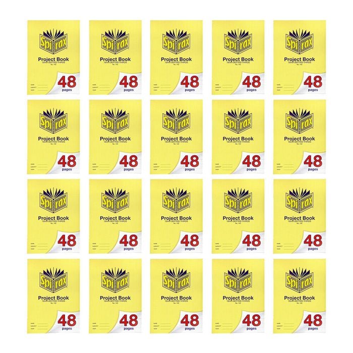 20x Spirax 142 Project Book A4 48 Pages 18mm Dotted Thirds Notebook Yellow