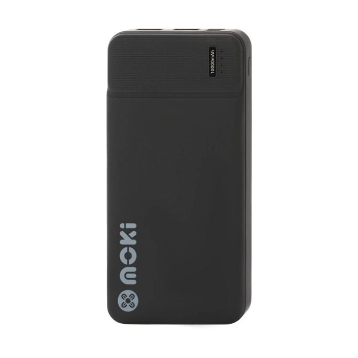 Moki Portable Travel Power Bank Usb-c/usb-a Compact Black 10000mah
