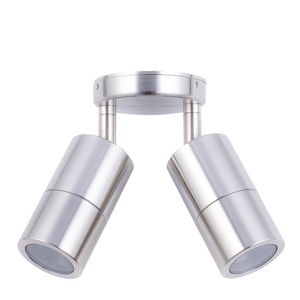 CLA Lighting GU10 Exterior Wall Pillar 2-Light Adjustable Spot Light (316 Stainless Steel) IP65