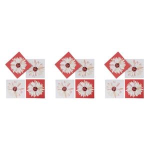 3x 4pc LVD Porcelain Coasters Folk Home/Kitchen Decor 10cm Square