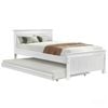 Homfurn King Single Wooden Trundle Bed Frame – Solid Pine, Pull-out Either Side, Fits Au Mattress, White