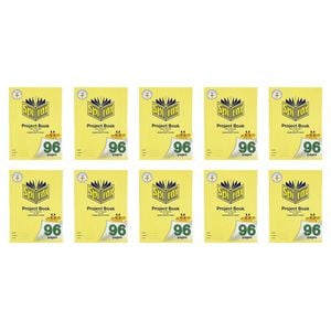 10x Spirax 322 Super Size Project Book 8mm Ruled 96 Pages School Notebook Yellow