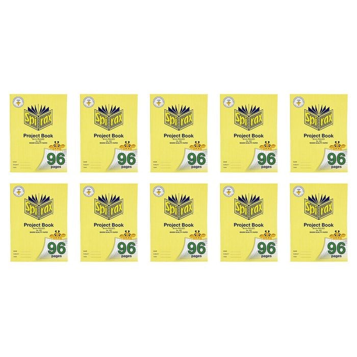10x Spirax 322 Super Size Project Book 8mm Ruled 96 Pages School Notebook Yellow
