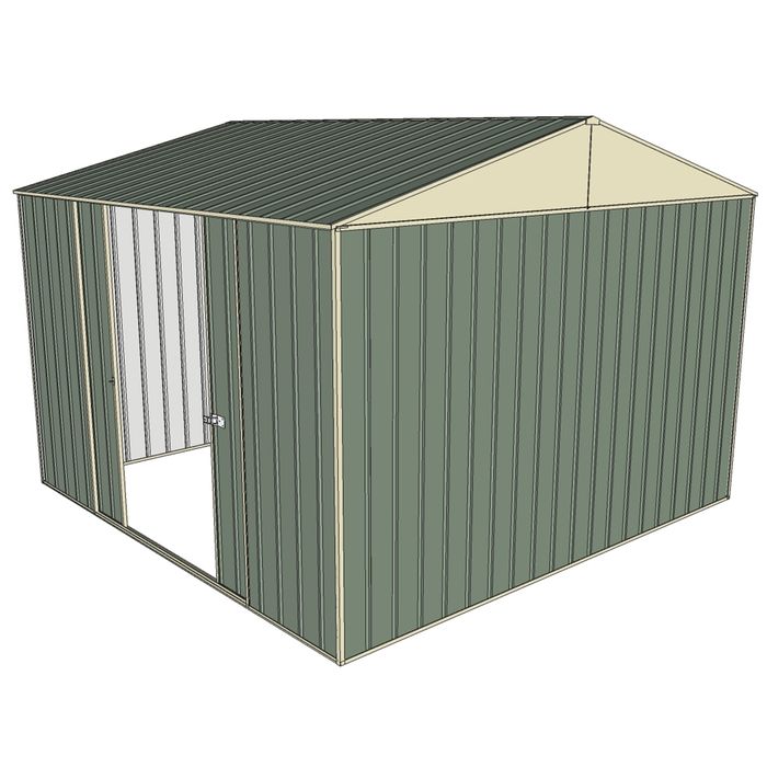 Build-a-Shed 3.0 x 3.0 x 2.3m Gable Double Sliding Side Door Shed - Green