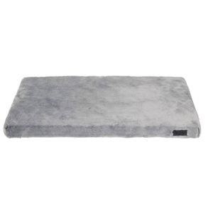 Baxter Bone Grey Faux Fur Plush Removable Cover Crate Mat - Large