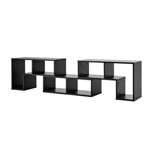 Costway 3pcs Entertainment Unit Wooden Free Combination Black