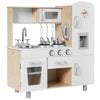 Costway Kids Kitchen Play Set Wood Pretend Play Set Children Cooking Toys w/Accessories Gift White