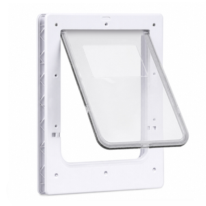 Advwin Pet Door with Soft Clear Magnetic Flap, 2-Way Locking Dog Door for Doors and Walls, 26.2x50cm