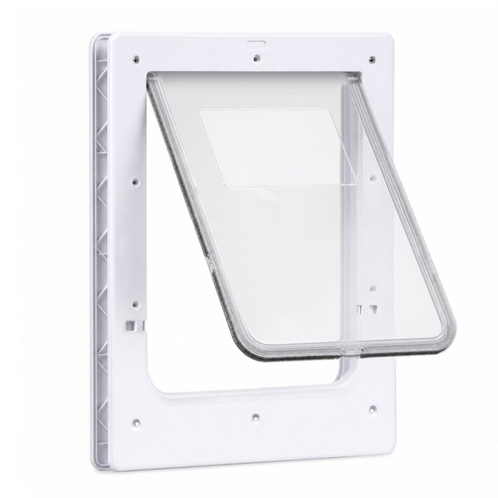 Advwin Pet Door with Soft Clear Magnetic Flap, 2-Way Locking Dog Door for Doors and Walls, 26.2x50cm