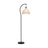 Oikiture Retro Floor Lamps Standing Lamp Fabric Shade Lighting Metal Frame