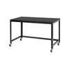 Costway rolling computer desk modern writing desk movable workstation w/universal wheels for home office