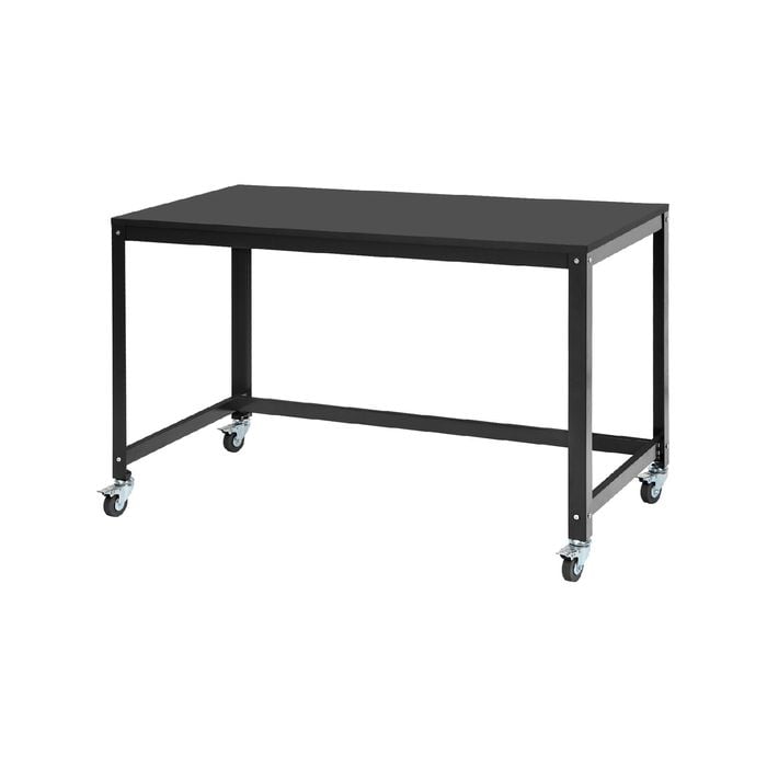 Costway rolling computer desk modern writing desk movable workstation w/universal wheels for home office
