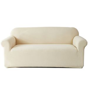 Catzon 2 Seater Stretch Sofa Cover Couch Cover Washable Jacquard Fabric-Beige(M)