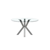Elegant Collections Silver Miles Glass Dining Table