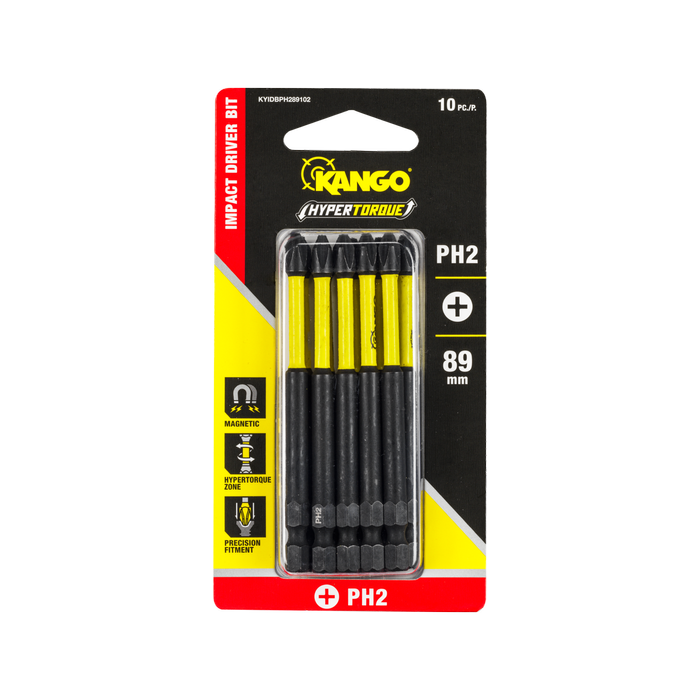 Kango 89mm PH2 HYPERTORQUE Impact Driver Bit - 10 Pack