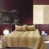 Rapee Faux Silk Coverlet Set Zig Zag Gold - Queen