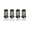 Adoored 50 x 100mm Silver Round Cabinet Leg - 4 Pack