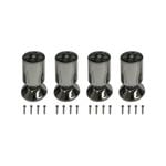 Adoored 50 x 100mm Silver Round Cabinet Leg - 4 Pack