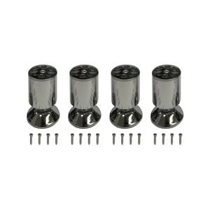 Adoored 50 x 100mm Silver Round Cabinet Leg - 4 Pack
