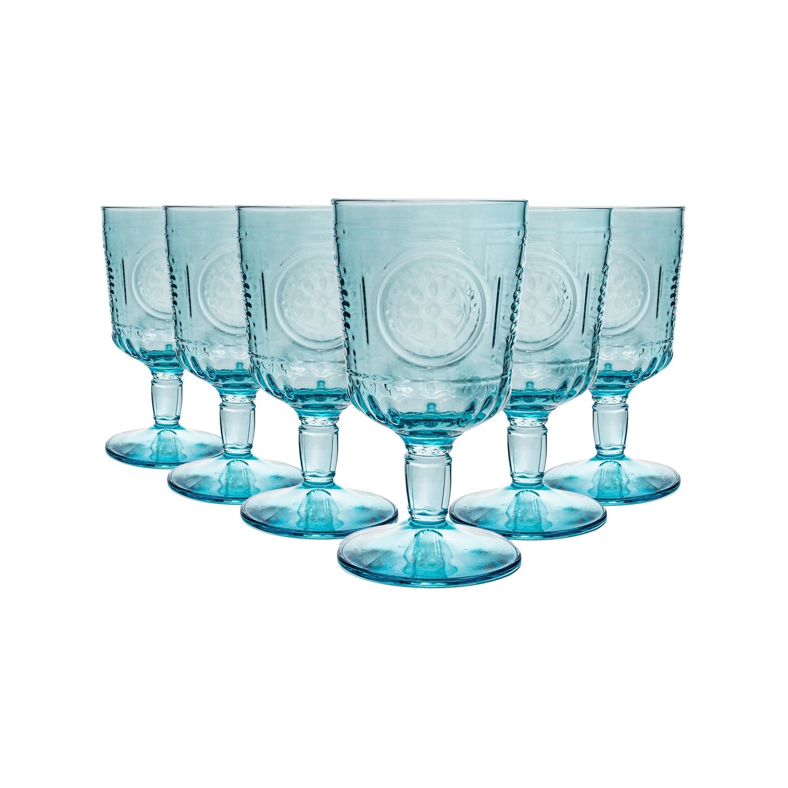 Bormioli Rocco Romantic Gläser – 4er-Set, Hellblau, 34 Cl, Spülmaschinenfest
