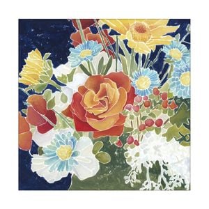 Artey | Midnight Florals IV - Stretched Canvas - Stretched Canvas - 50 x 50cm