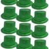 12x GLITTER TOP HAT Fancy Party Plastic Costume Tall Cap Fun Dress Up BULK Green