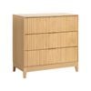 Adoria Chest 3 Drawer Storage Lowboy Dresser oak woodgrain