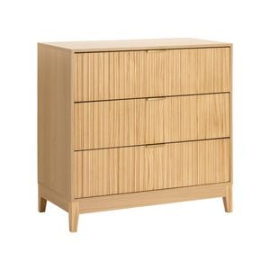 Adoria Chest 3 Drawer Storage Lowboy Dresser oak woodgrain