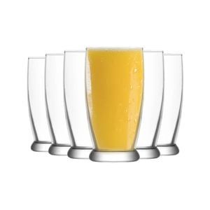 LAV Roma Glass Water Glasses Set - Contemporary Tumblers for Juice, Cocktails - 140ml - Pack of 6